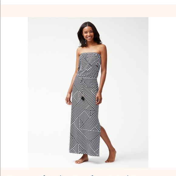 TOMMY BAHAMA Fractured Stripe Maxi Dress :: size M :: new! *runs large* - Picture 1 of 8